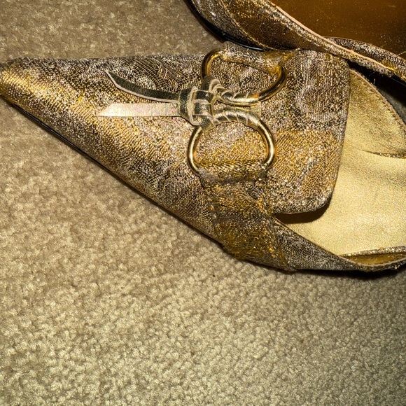 Vintage Y2K Gold Glitter Nine West. NWOT Heels - Picture 4 of 7